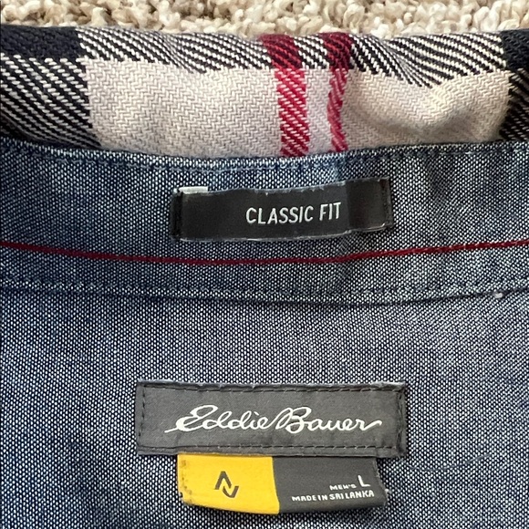 Eddie Bauer Red and Black flannel button down - Picture 2 of 7